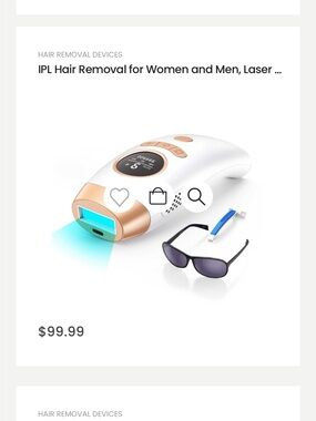 White & Rose Gold IPL Hair Removal Device for Women